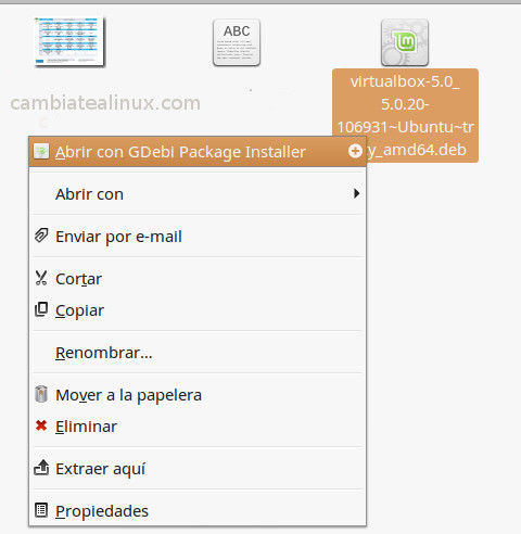Fichero .deb virtualbox Fichero .deb virtualbox