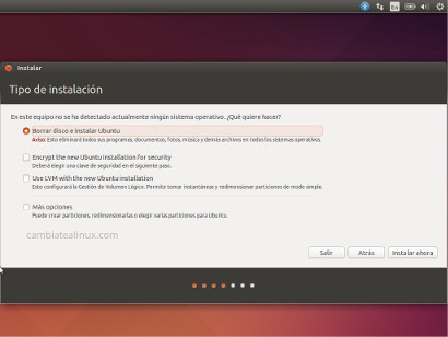 Instalacion de Linux Ubuntu, paso 4