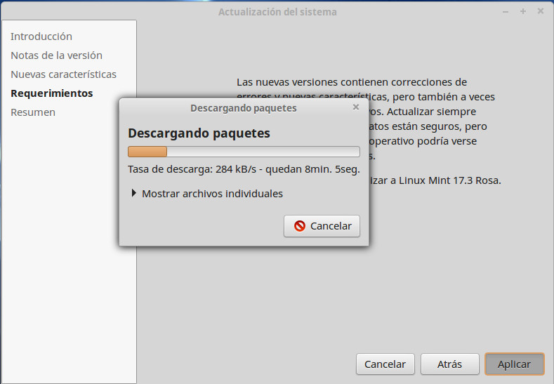 Descargar actualizaciones de linux mint 17.3