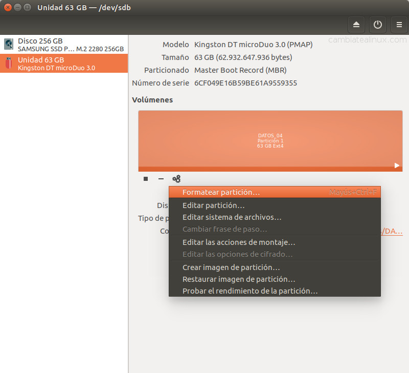 Formatear disco en Ubuntu con cifrado Formatear disco en Ubuntu con cifrado
