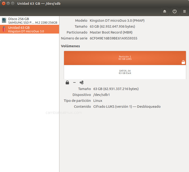 Formatear disco en Ubuntu con cifrado Formatear disco en Ubuntu con cifrado