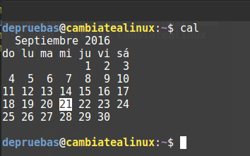 cal -calendario cal -calendario