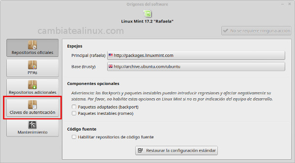 Instalación spotify desde el gestor de software