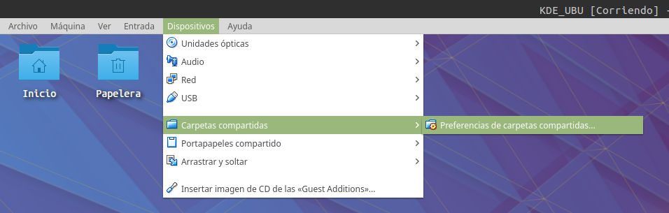 Menu compartir carpetas vbox Menu compartir carpetas vbox