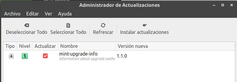 Administrador de actualiaciones Administrador de actualiaciones