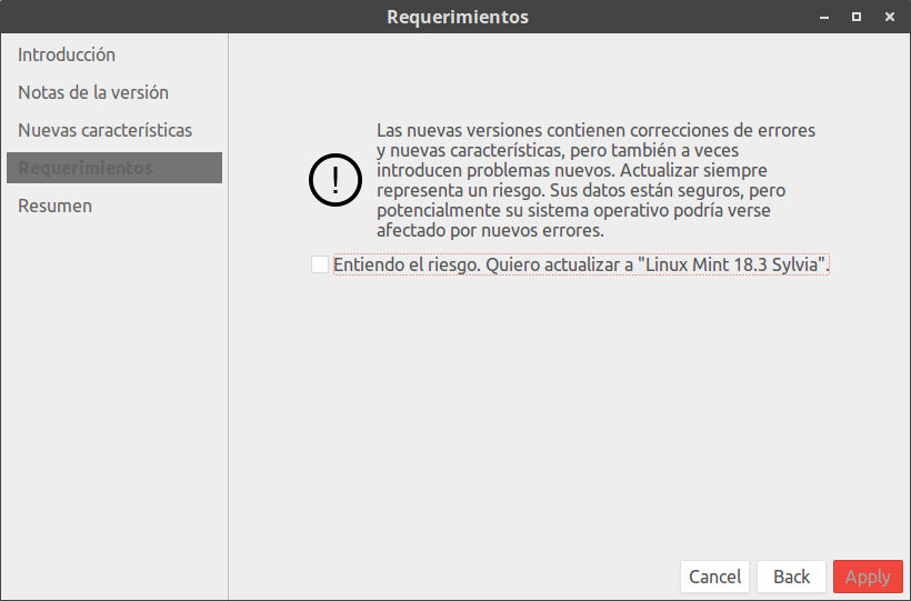 Proceso de actualzaciones