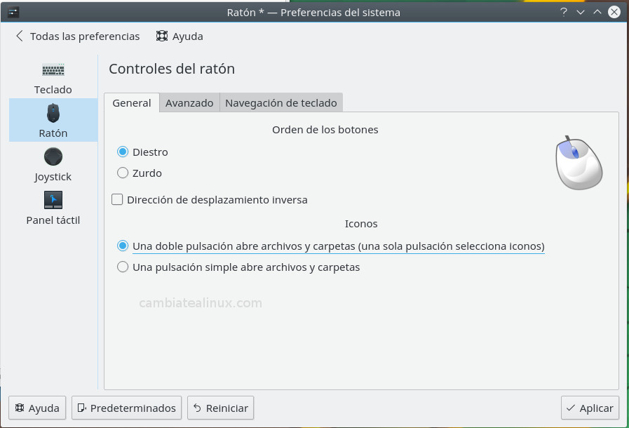 Preferencias del sistema - Raton Preferencias del sistema -Raton