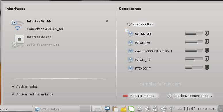 Ventana de propiedades y conexiones wifi Ventana de propiedades y conexiones wifi