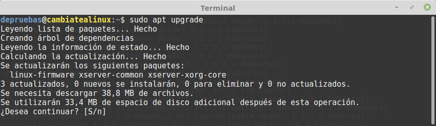Actualizar Linux Actualizar Linux