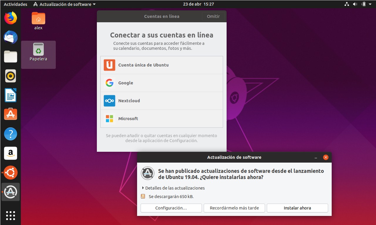 Instalacion de ubuntu 19.04 - Escritorio