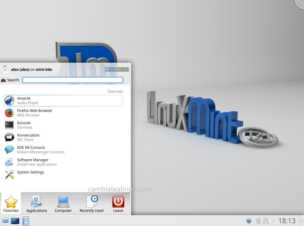 Escritorio de Linux Mint 17.1 - KDE