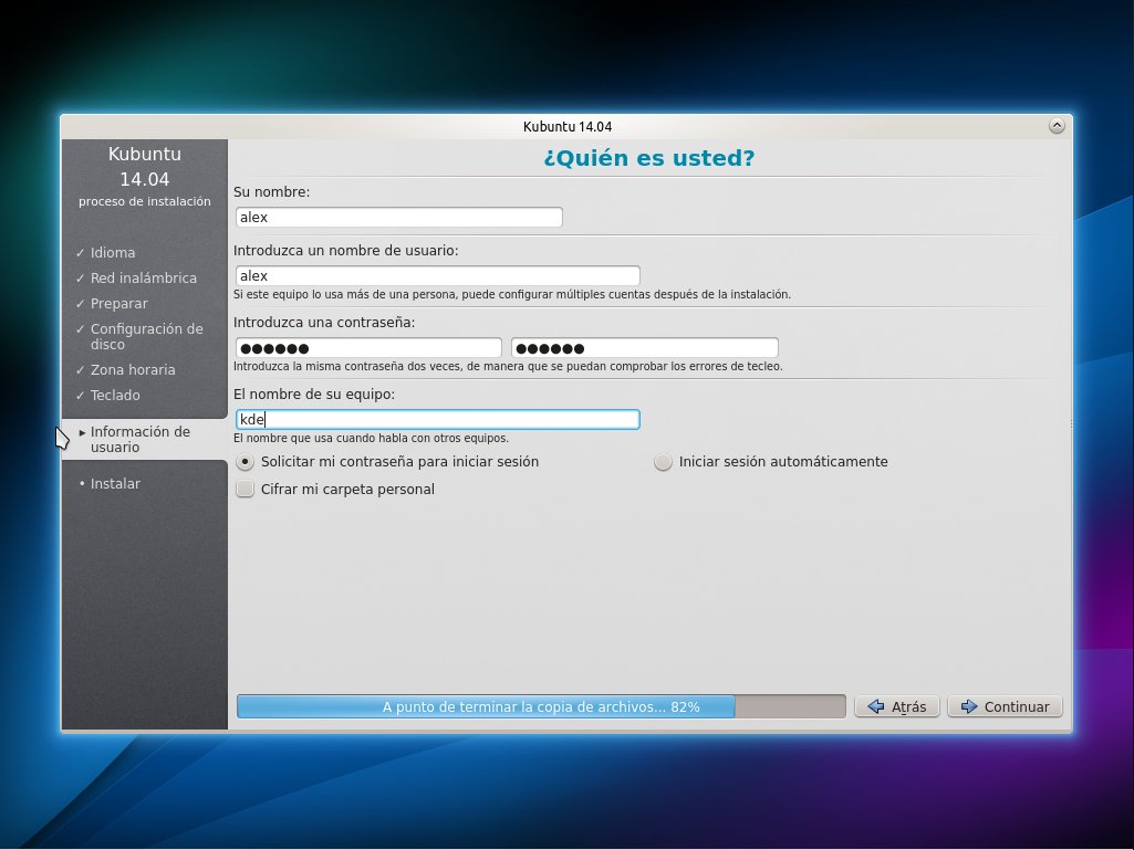 Instalación Kubuntu 14.04 - datos acceso