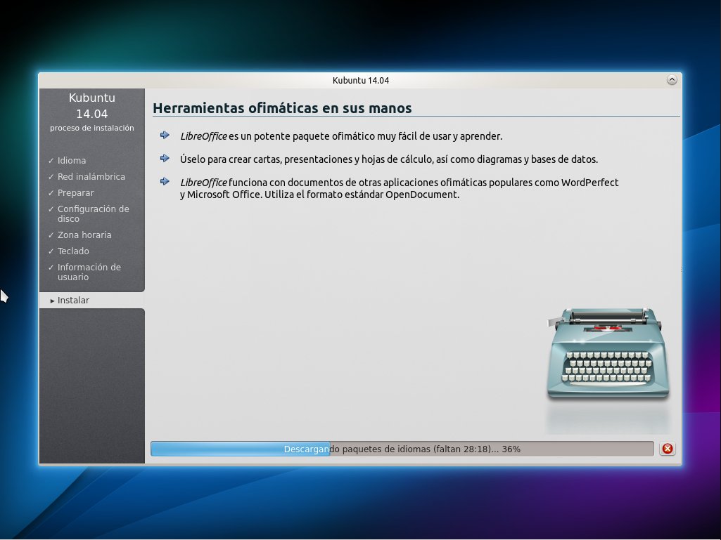 Instalación Kubuntu 14.04 - proceso de instalación