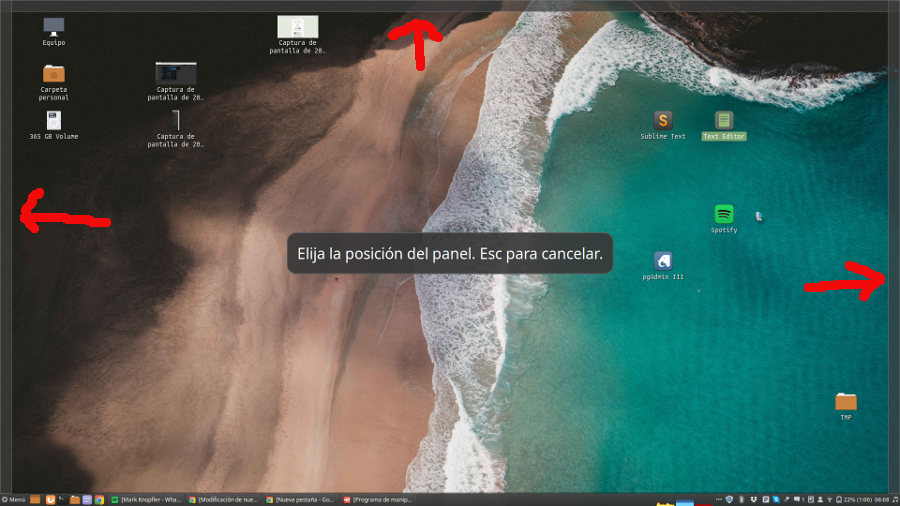 Menu opciones panel cinnamon - opciones de posicionamiento Menu opciones panel cinnamon - opciones de posicionamiento