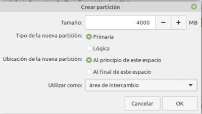 Nuevas particiones - swap Nuevas particiones - swap