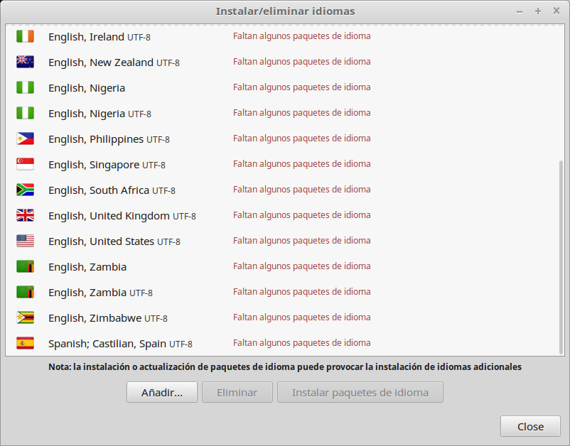 Seleccion de nuevos Idiomas Seleccion de nuevos Idiomas