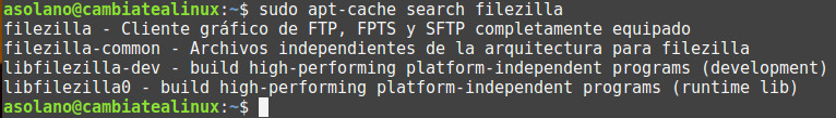 Buscar  programas con apt-cache