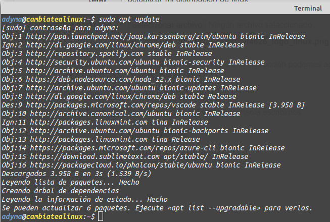 Actualizar repositorios MActualizar repositorios