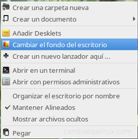 Menu boton derecho Menu boton derecho