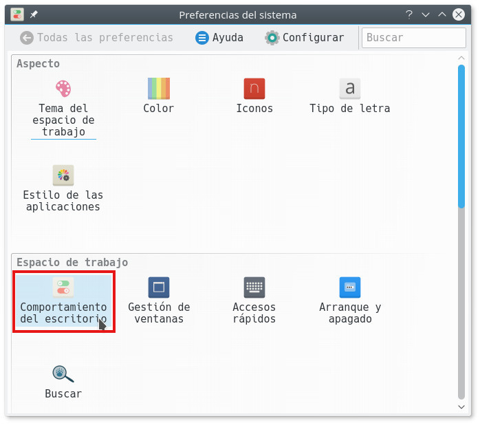 Preferencias del sistema de KDE