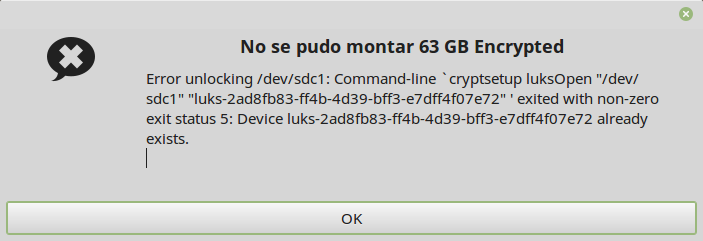 Error montando disco cifrado Error montando disco cifrado