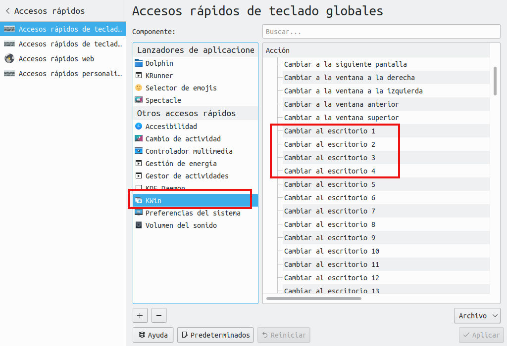 Preferencias del sistema - Kwin