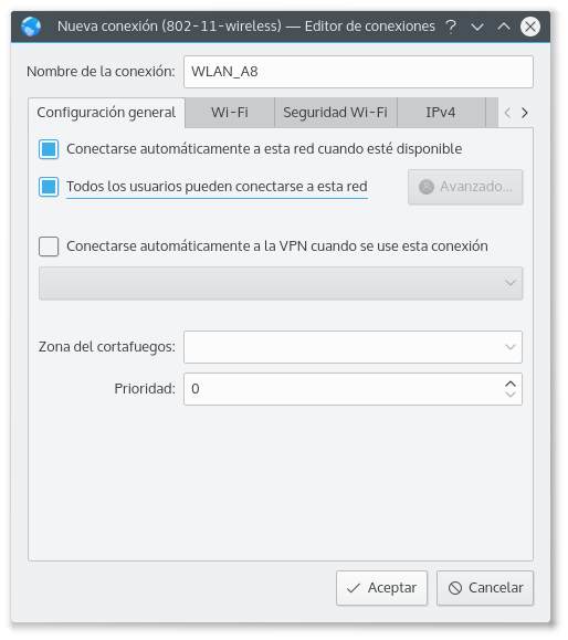 Tab general - todos los usuarios pueden conectarse