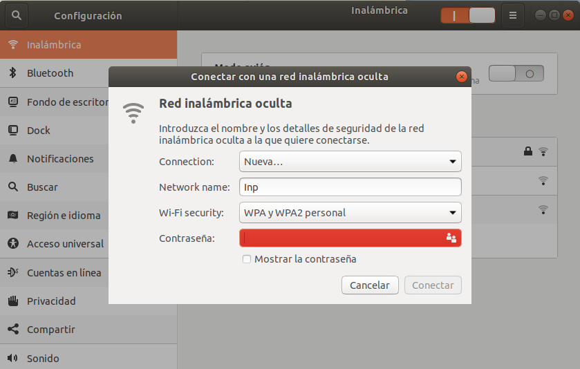 Configuracion redes WIFI