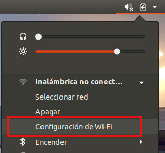 Menu redes WIFI