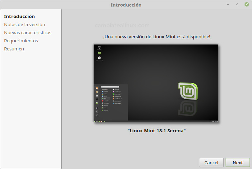 Actualizar a linux mint 18.1