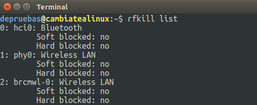 rfkill list rfkill list
