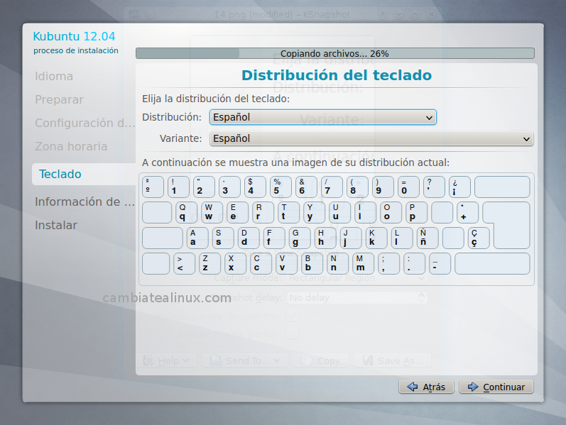 Seleccionamos el teclado Seleccionamos el teclado